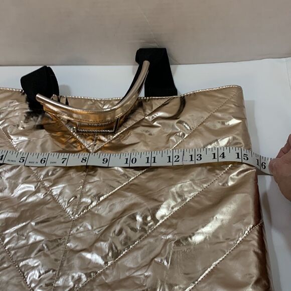 Victorias Secret rose gold tote with black canvas and rose gold straps/handles - Picture 6 of 8